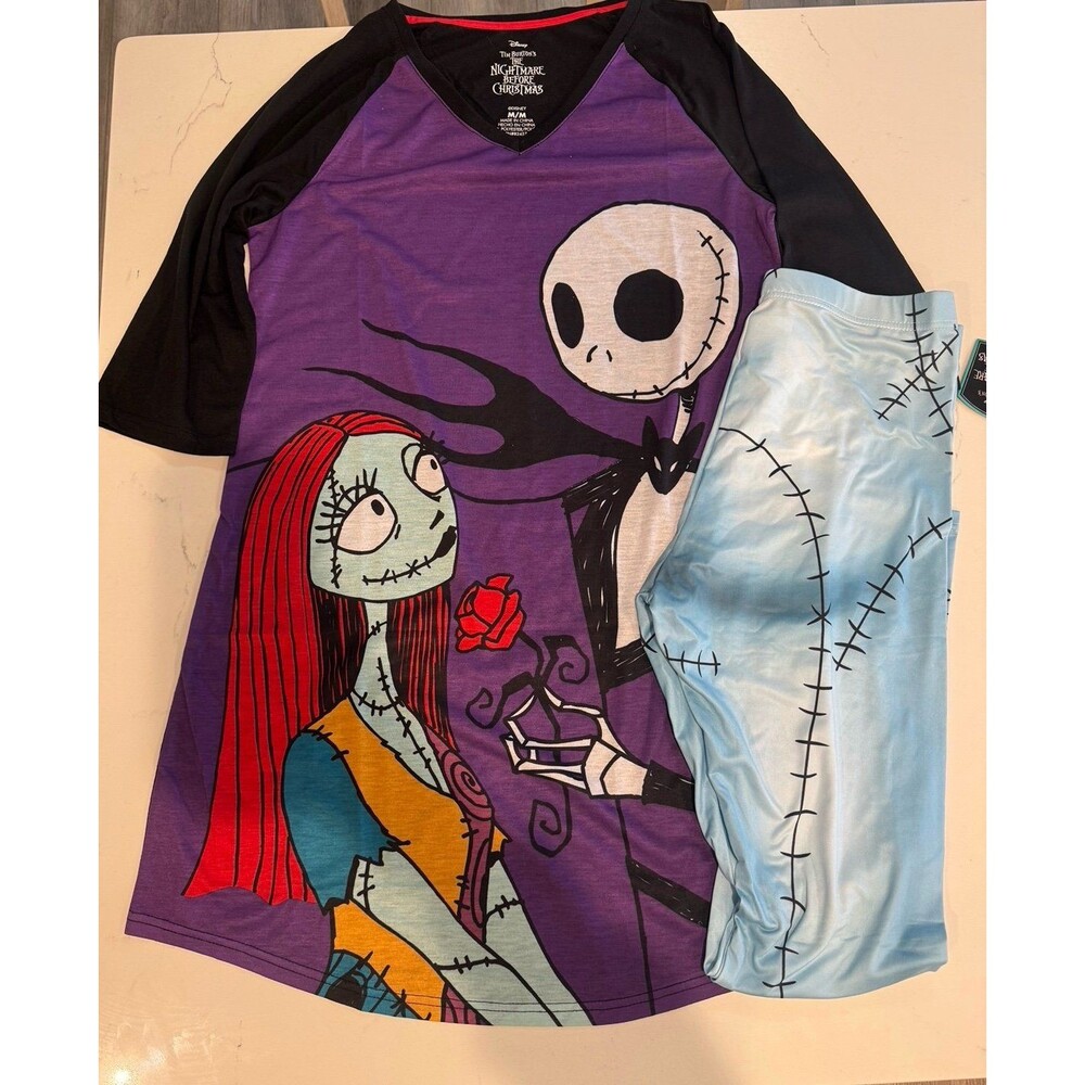 Nightmare Before Christmas Pajama Set with Sally Leggings - Size M